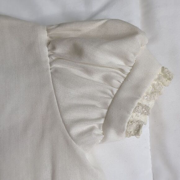 Vintage Polly Flinders T4 Hand Smocked Embroider Short Sleeve Dress - Picture 9 of 11